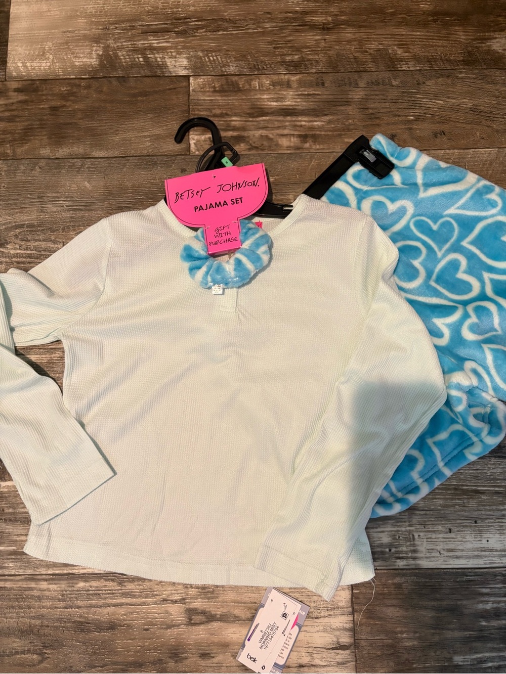 Betsey Johnson Girls' Blue & Mint Green Heart Pajama Set